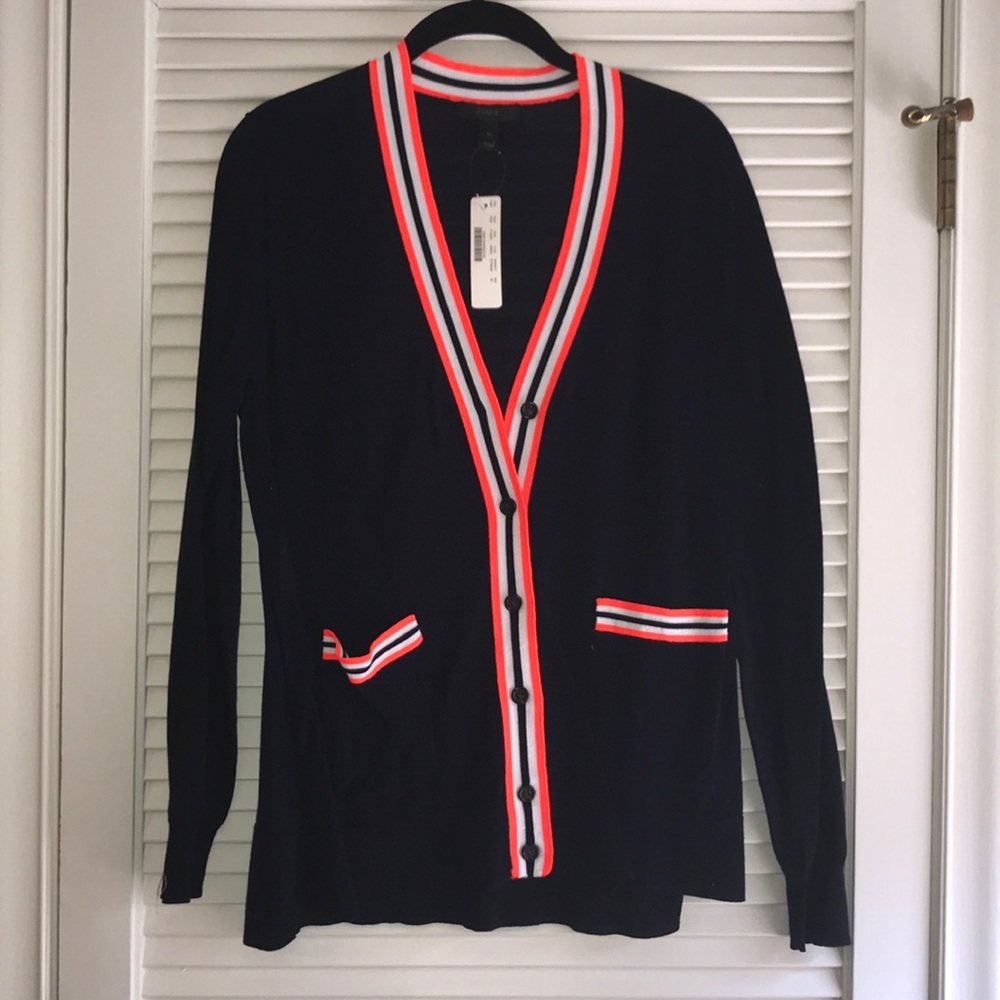 NWT J. Crew button down sweater in navy M
